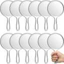 Jetec 12 Pcs Double Sided Handheld Mirror, 1X/2X Magnifying, Clear Frame, Modern Round Shape, Travel & Gift, 4.5 x 8.3 Inches