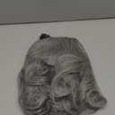 Topcosplay 5pcs Set White Old Lady Wig and Accessories Short Curly Granny Costume Wig Grandma wig Halloween Party Wigs