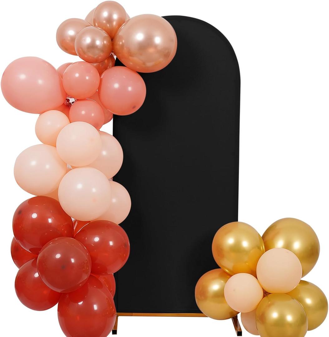 Peomeise 6FT Wedding Arch CoverBlack Arch Backdrop Cover Stretchy Spandex Backdrop Stand Covers for Birthday Party Ceremony Banquet Decor (72" L x 31.2" W)