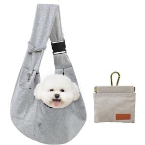 CONLI Small Dog Carrier Sling with Adjustable Strap & Dual Safety - Features Storage Pocket & Detachable Treat Pouch, Hands-Free Pet Sling for Chihuahuas, Yorkies Under 12lbs for Walking, Hiking