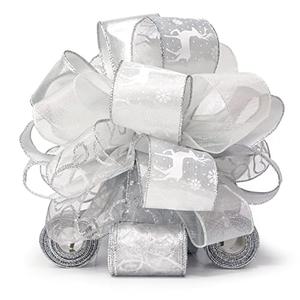 Altier 11" Wide Gold Christmas Tree Topper Bow 4 Tails Streamers with 3 Yards Long Each for Home Decoration Treetop Handmade Bow Ornament Holiday Party