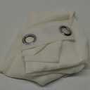 KOUFALL Ivory Grommet Faux Linen Sheer Curtains 52x90 Inch Length