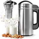 304 Stainless Steel Almond Milk Maker Machine (Built-in Filter) 50oz 6-7 Cups Per Batch, 8-IN-1 Cooking Blender Make Plant Based Nut Milk, Soy Oat Milk, Soup & Juice, Automatic Cleaning (Silvery)