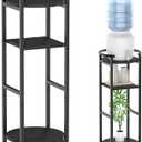 Water Dispenser Floor Stand, Water Jug Stand for 1-5 Gallon, Sturdy Water Stand with Shelves, 3 Tier Water Dispenser Storage(36.5" H-11.8" W),Water Jug and Plant Stand