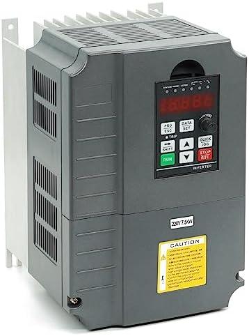 10HP 7.5KW VFD Single-Phase to 3-Phase Converter, Used on≤7.5HP(5.5kW) 34 Amps 200-230V 3-Phase Motor, Input/Output 200V-230V,Variable Frequency Drive