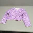 Girls 3D Flower Mesh Bolero Shrug Lightweight Sheer Cardigan for Party, Photos & Special Moments (Purple) 6-7Y