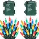 50LED Battery Operated String Lights with Timer 8 Modes Waterproof Outdoor Indoor for Christmas Decor Multicolor 2 Pack
