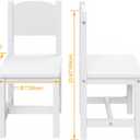 Timy Toddler Wooden Chair Pair, Kids Furniture for Eating, Reading, Playing 2 Pack (White)