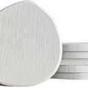 Diatomaceous Earth Coasters Set of 6 for Drinks, Moisture Water Absorbent Stone Coasters for Table Desk at Work, Water Absorbing Instant Drying Diatomite, Modern White