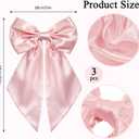 3 Pack Big Pink Bows for Coquette Room Decor, 23x11 Inch Satin Ribbon Bows, Pink Bow Decor Hanging Wall Decoration for Girl Bedroom Birthday Party Baby Shower