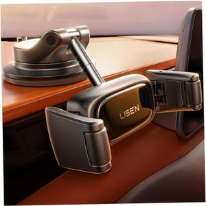LISEN Suction Phone Mount for Car, [Ultra Suction & Less Fuss] Car Phone Holder Mount Vacuum Dashboard Phone Holder, Car Cell Phone Holder for iPhone 18 Pro Max 17 16 15 Air with Case Galaxy S26 S25