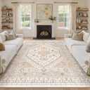 zesthome 9x12 Area Rugs for Living Room,Non-Slip Backing Washable Rugs,Vintage Large Area RugStain Resistant Home Decor Rug