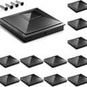 SIEDiNLAR 4x4 Pyramid Post Caps Waterproof Outdoor 4x4 Post Cover, Fits 3.5x3.5 4x4 Wood Vinyl Posts for Fence Deck Mailbox Patio (Black, 12 Pack)