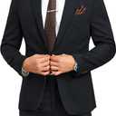 JPF Mens Formal Suits 2 Piece Stripe Suit Jacket Pants Set with Tie Slim Fit Tuxedo Suits for Men Wedding Prom Suit, Size XL