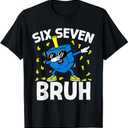 Boys Hanukkah 67 Six Seven Bruh Dabbing Dreidel Chanukah Kid TShirt, Black, Small