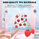 CameCosy Cute Strawberry Case for Airpods 1/2 Cover with Lovely Keychain, Cute Unique Design Women Girls Protective Shockproof Soft TPU Premium Cover for Airpods 2nd Generation
