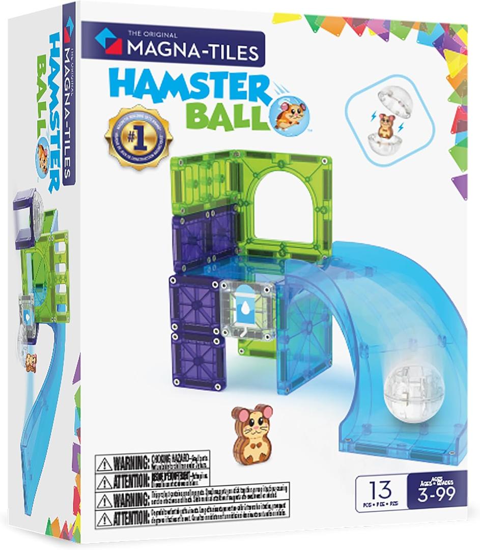 Magna-Tiles Hamster Ball 13-Piece Magnetic Construction Set, The Original Magnetic Building Brand