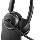 Soothielec Wireless Headset with Mic for Work, Bluetooth Headset with Noise Cancelling Microphone, Headphones with Mic Mute for PC/Computer/Laptop/Cell Phones/Remote Work/Call Center (NO USB)