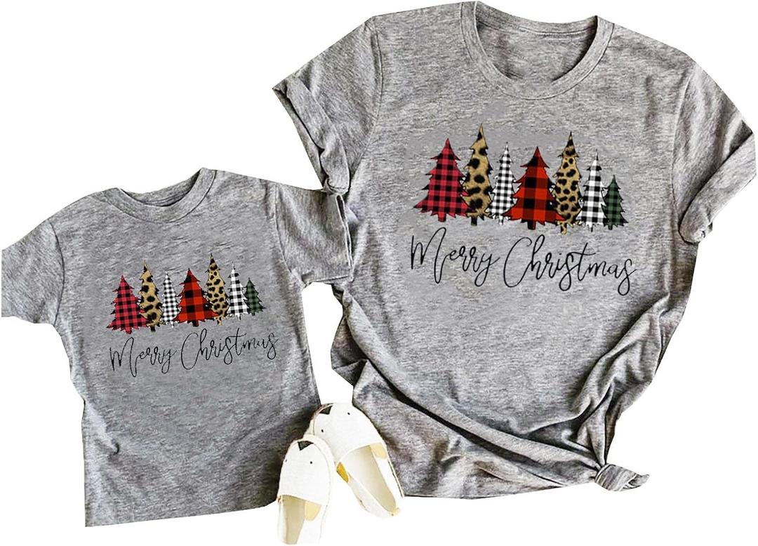 Mama and Mini Shirts Mommy and Me Matching Cute T-Shirts Mother and Daughter Son Gifts Tee (Light Grey1-child)