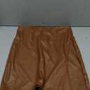 Womens High Waisted Leather Mini Skirts Sexy PU Faux Leather Bodycon Short Skirts with Slit (Brown) M