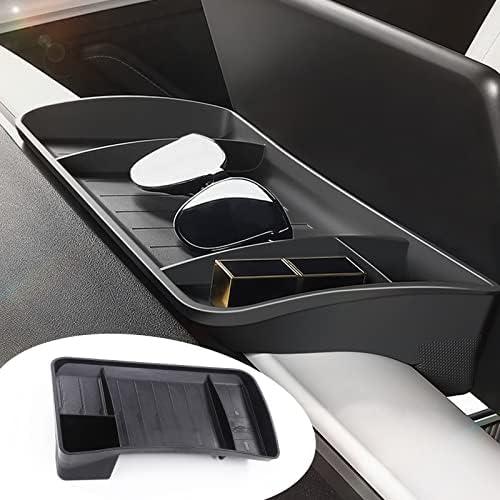 yhcdsea for 2017-2023 Tesla Model 3 and 2020-2024 Tesla Model Y Center Console Organizer Behind Screen Storage Box Dashboard Hidden Tray Interior Accessories(2017-2023 M3/2020-2024 My)