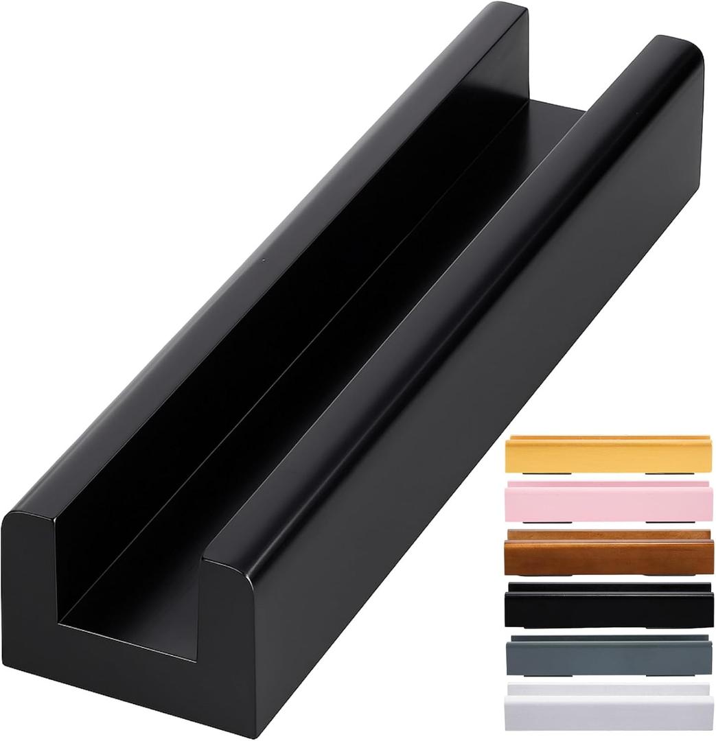 Colingmill 1 Pcs Wooden Floor Mirror Stand Anti Slip Base for Full Length Mirrors Stable Support Holder Bracket with Enlarged Non Slip Pads for Home Mirror Frames (9.8 x 2.3 x 1.5 Inches,Black)