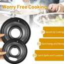4 Pack Black Cooktop Drip Pans, Compatible with GE Hotpoint Stove. Include 2 Pcs 6'' Range Replacement Drip Pans and 2 Pcs 8 '' Burner Drip Pans for Electric Stove Top