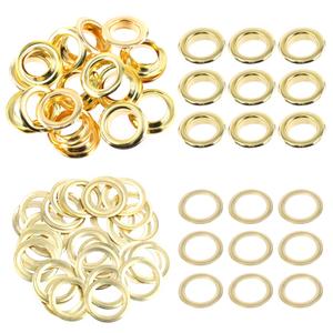Swpeet 40 Sets 3/5" (17mm) Hole Grommets Thicken 4 Colors Metal Eyelets Grommets and 3Pcs Setting Instal Tool, Rubbe Soft Mallet for Repairing Canvas, Leather