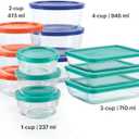 Pyrex Simply Store (12-Pack) Glass Food Storage Containers Set, (1, 2, & 3 Cup) Meal Prep Containers with Plastic BPA-Free Lids, Dishwasher & Microwave Safe