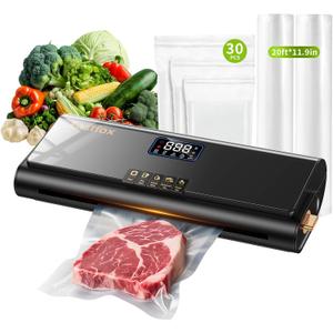 Updated Patented Food Preserver Vacuum Sealer Fully Automatic Heat Sealer Machine, Multi-Functional Food sealer Machine Food Bag Sealer with 20ft Bags 30 Vacuum Bags