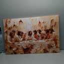Jesus Last Supper Canvas Wall Art Christian Bible Story Wall Decor Picture Jesus and Twelve Apostles Poster Print Painting for Living Room Bedroom Church Artwork Home Decoration Ready to hang (36L" x 24W")