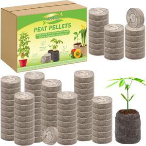 ZeeDix 100 Pcs 30mm Peat Pellets Seed Starter Soil Pods Plugs for Vegetable, Seedling Soil Block Compressed Peat Nutrient Seed Pods for Planting Easy Transplant