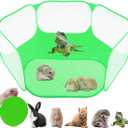 Small Animals Tent,Reptiles Cage,Breathable Transparent Pet Playpen Pop Open Outdoor/Indoor Exercise Fence,Portable Yard Fence (Cool Green), Size 45"L x 23"W x 15"H