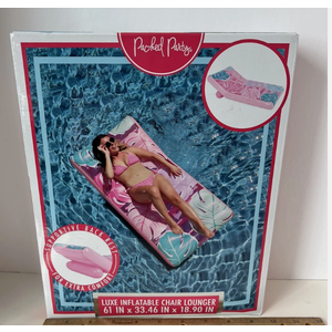 Packed Party Luxe Inflatable Chair Lounger w/ Back Rest Pink 61"×33"×18" Packed Party Luxe Inflatable Chair Lounger w/ Back Rest Pink 61"×33"×18"