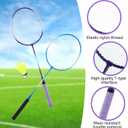 Woanger 8 Pack Badminton Rackets Set Including Badminton Racquets, Nylon Shuttlecocks and Carry Bag for Outdoor Backyard Games Beginners, 26.38 inches x 9.06 inches