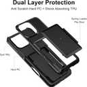 2 x Flip Wallet for iPhone 16 Pro Case Credit Cards Holder, iPhone 16 Pro Case ID Card Slot Cash Pocket Phone Cases Protective Shockproof Anti-Scratch Women Men Cover for iPhone 16 Pro 6.3 inch Black