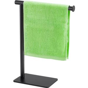 Hand Towel Holder Stand, DECLUTTR Stainless Steel Towel Rack for Bathroom Countertop, Black Free Standing Hand Towel Rack