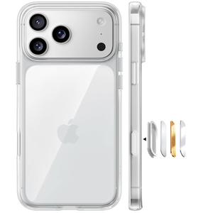TORRAS for iPhone 17 Pro Case, Beyond MilitaryGrade Protection, Camera Control Button, DIY Buttons, Slim Thin Shockproof Hard Back AntiYellowing AntiScratch Phone case for iPhone 17 Pro, Clear