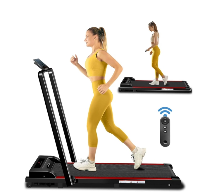 MUDFAC Foldable Treadmills for Home, 3.0HP Walking pad Treadmill with Handle Bar, Portable Electric Treadmill with Handles, 12 Preset Programs, LED Display and 300 lbs Capacity