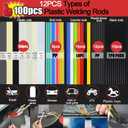 Upgraded 220W Plastic Welder, 2 in 1 Plastic Welding Kit Plastic Repair Welder Kit 1000PCS Hot Stapler Soldering Gun with 100PCS Plastic Welding Rods Car Bumper Repair Kit for Most Plastic Repair (Red)