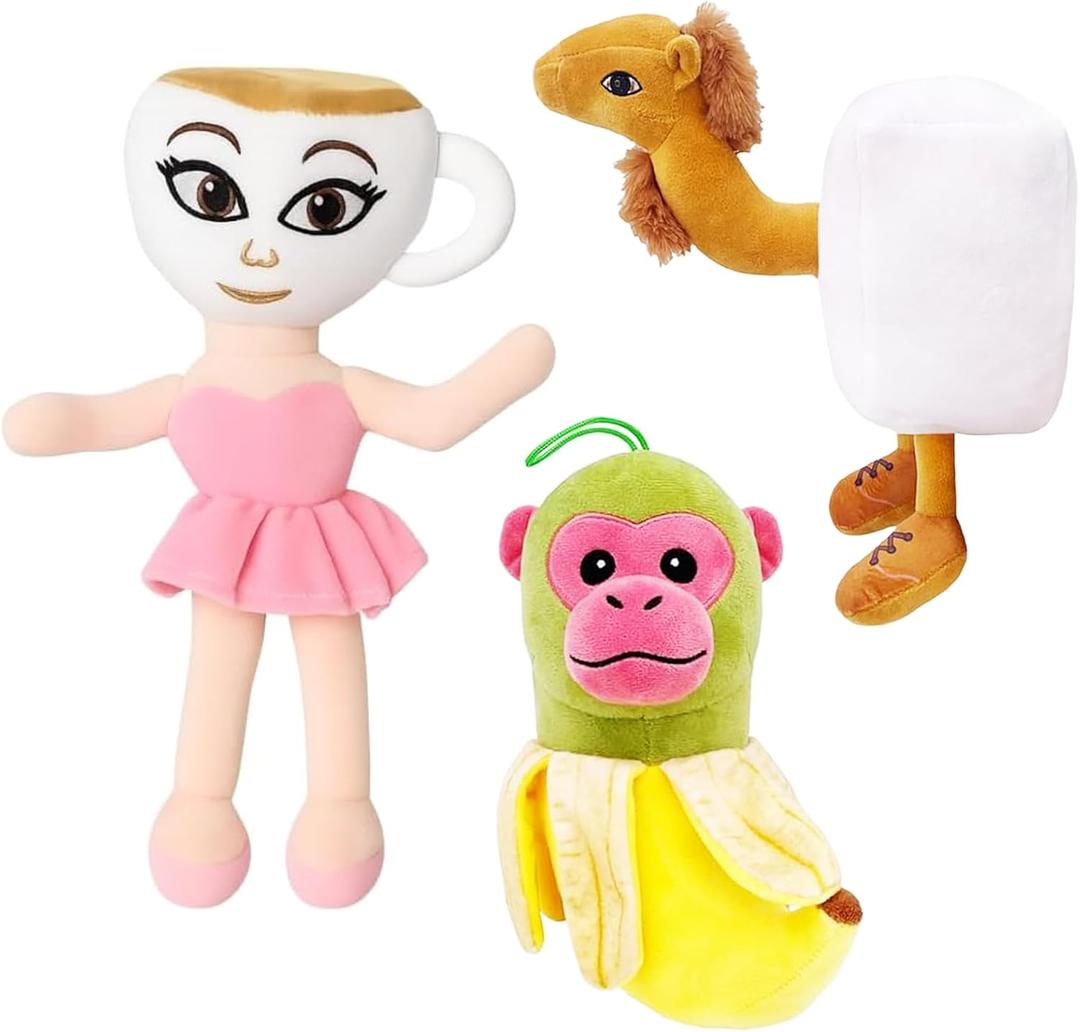 3 Pcs Inspired Brainrot Gift Keychain Plush