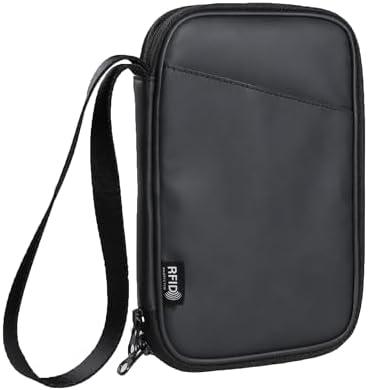 Family Passport Holder for 4 Black Multiple Passport Bag Passport Wallet for Travel Passport Cover for women Waterproof Wallet with Zipper Passport Case for Men