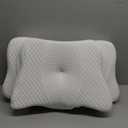 Pain Relief Cervical Pillow for Neck Support,Adjustable Ergonomic Pillow Cozy Sleeping,Odorless Orthopedic Memory Foam Pillows,Contour Bed Pillow for Side Back Stomach Sleeper (Queen Size-24.8''Lx14.96''Wx5.78''H, White)