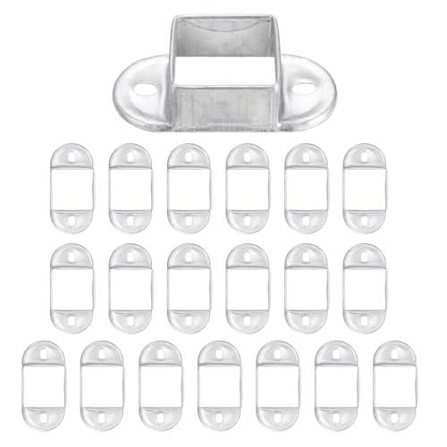 uxcell 20 Pack Square Post Flange Base, Fits 1.6x1.6 Square Tube Galvanized Steel Wall Mount Rail End Bracket Square Base Connector for Deck Fence Railing Handrail Mounting