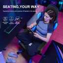 GTPLAYER Gaming Chair with Footrest, Ergonomic Computer Game Desk Chair, Reclining Gamer Chair Seat Height Adjustment, Swivel Rocker with Headrest and Lumbar (Blue), 22 inches x 22 inches x 47 inches