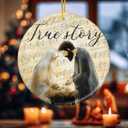 2 x Music Sheet Nativity Ornament 2025, Catholic Religious Gifts for Women Men, True Story Ceramic Ornament for Christmas Decor, Jesus Bible Gifts for Faith Friends, Church Members, Family