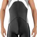 SLS3 Triathlon Suits Mens - Premium Trisuit Triathlon Men - Sleeveless, Quick Drying Tri Kit with Large Back Pocket, Size L (Grey Wave)