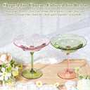 12 Pcs Plastic Martini Glasses 7oz Flower Disposable Cocktail Coupe Glasses Pink and Green Martini Cup Vintage Detachable Dessert Parfait Glassware for Wedding Birthday Bachelorette Party