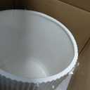Amazon Basics Fluted Ceramic Round Planter with Drainage Hole, Indoor Outdoor Flower Pot, 10-inch, White