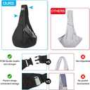 Dog Carrier Sling - Reversible Puppy Carrier Purse with Storage Pocket, Hand-Free Dog Sling Carrier for Carry Small Dogs and Cats, Travel Safety Harness, Dog and Cat Harness
